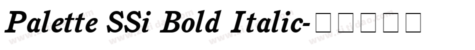 Palette SSi Bold Italic字体转换